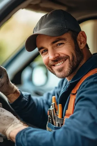 schlüsseldienst uedem mit werkzeug in dem auto